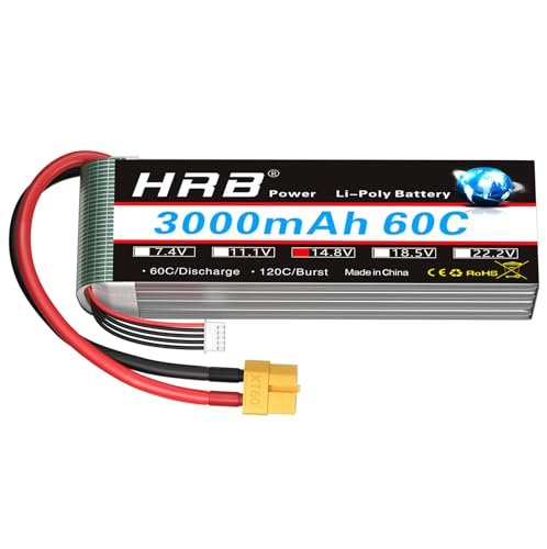 HRB 4S Lipo Battery XT60 3000mAh 14.8V 60C for 797f Mining Truck RC and Other RC Vehicles