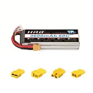 HRB 4S Lipo Battery 3600mAh 14.8V 60C with XT60 Plug RC Lipo Battery for RC Car Boat Truck Heli Airplane