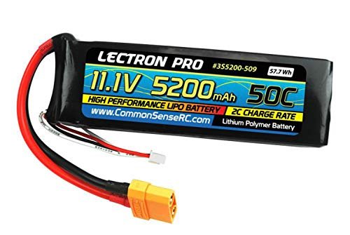 Common Sense RC Lectron Pro 11.1v 5200mah 50c LiPo Battery Xt90 for Arrma 1/8 Nero Fazon Outcast