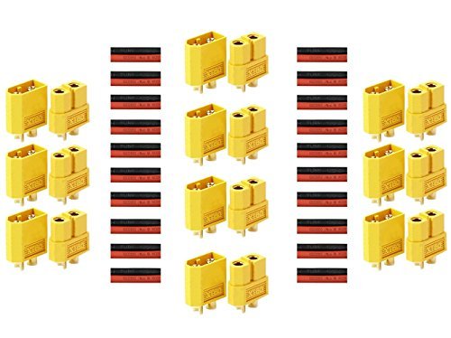 LingSY 10 Pairs XT60 Connectors Male Female Bullet Plugs for Top 10 Best RC Crawlers Lipo Battery