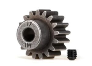 Traxxas 6490X 17T Pinion Gear 1.0 Metric Pitch for 5mm Shaft Compatible with Steel Spur Gears Perfect for Pilot 1 RC Planes