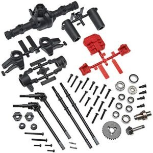 Cajun Commander RC Airboat Parts Axial AX31438 AR44 High Pinion Front or Rear Locked Axle Complete 53 Piece Parts Set Fits SCX10 II AXIC1438 Black