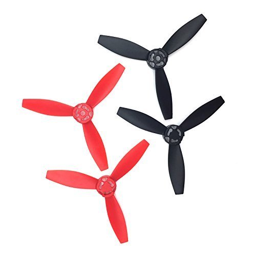 Rantow Bebop 2 Drone Propellers 4pcs Plastic Props Blades Rotor Compatible with Parrot Bebop 2 Quadcopter Black and Red