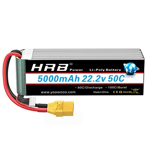 HRB 6S 5000mAh Lipo Battery XT90 50C 100C 22.2V RC Lipo Battery for RC Boat Attack and Other RC Vehicles