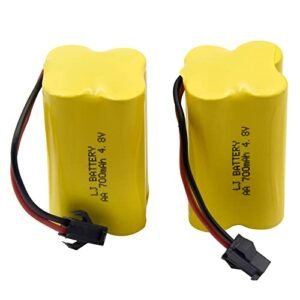 Blomiky 4.8V 700mAH AA NiCd Rechargeable Battery for RC Hydroplane Boat Hulls and RC Vehicles 2 Pack