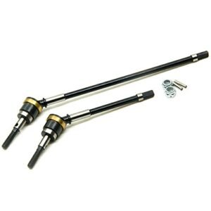 Axial Wraith 90018 1 10 RC Truck Heavy Duty Steel Front CVD Drive Shaft Set with Premium RC Truck Tires 1 10