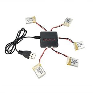 Sea Jump 5Pcs 3.7V 150mAh Lipo Battery with X5 Charger for H8 Mini Quadcopter