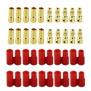 OliYin 10sets HXT 3.5mm Gold Banana Bullet Connector Plugs with Housing Sets for Lipo Battery ESC Multicopter