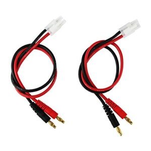 OliYin 2pcs Tamiya to 4mm Banana Plugs Balance Charge Lead Cable 14awg 30cm for RC Lipo Battery Pack of 2