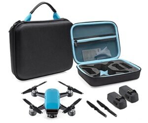 CaseSack DJI Spark Mini Quadcopter Drone Protection Case Black with Sky Blue Handle