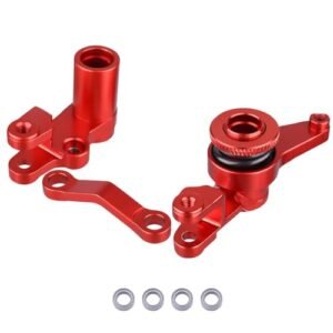 HobbyPark RC Drag Wheels and Tires Aluminum Steering Bellcranks and Drag Link Servo Saver Complete with Bearings for Traxxas 1 10 Slash 4x4 Upgrade Parts Red