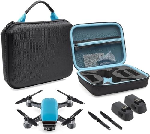 DJI Spark Mini Quadcopter Drone Compact Travel Protection Case with Accessory Slots and Mesh Pocket Black