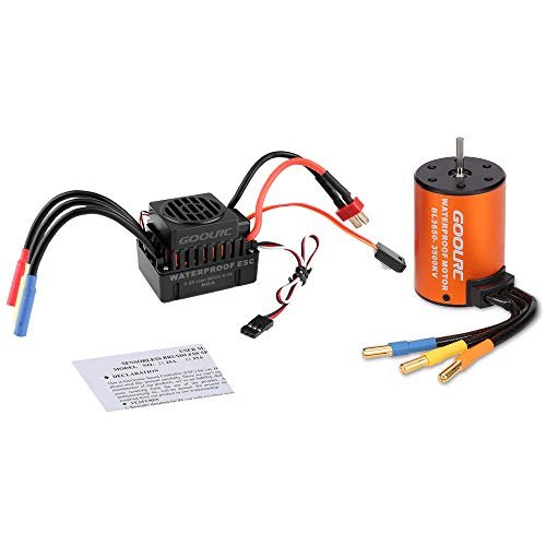 GoolRC Upgrade Waterproof 3650 3500KV Brushless Motor with 60A ESC Combo Set for Ruckus RC Truck 1/10 Scale