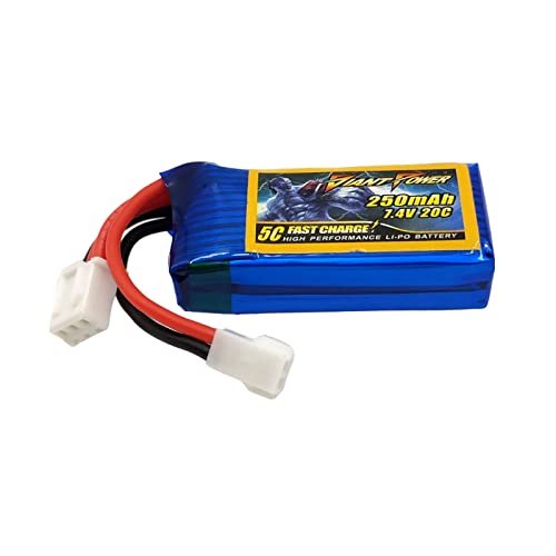 GP-ECHOBBY 7.4V 2S 250mAh 20C LiPO Battery MX2.0-2P Reverse Plug fit for Micro SCT Rally 1/24 Electric RC Short Course Truck