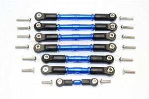 GPM Racing Aluminum Turnbuckles with Plastic Ball Ends 7Pcs Set Blue for Zenoah RC Engine Parts Compatible with Traxxas Slash 4X4 Telluride 4X4