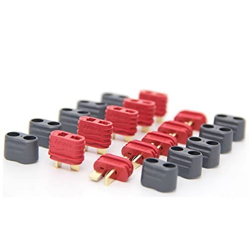Deans RC Battery Connectors 5 Pack Updated T Plug with Protection Cover for ESC Motor Controller