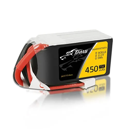 TATTU 11.1V 3S 450mAh 75C LiPo Battery Pack with XT30 Plug for Multirotor FPV 90 to 150 Size Optimize Your Flight Time with Battery RC to AH Calculator