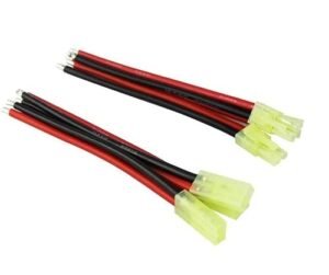 Youme 3 Pairs Mini Tamiya Male Female Battery Connectors with 100mm 14awg Silicone Wire Perfect for RC Model Trucks and Trailers