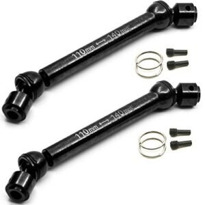QUE T 2 Pcs Steel Drive Shafts 110MM 140MM for 1 10 Axial Wraith SCX10 Dingo D90 RC Crawler Car Compatible with Vacuum Forming Lexan RC Car Bodies