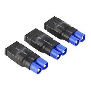 OliYin 3pcs TRX Female to EC3 Male Connector Adapter for Revo LiPO Battery Pack of 3