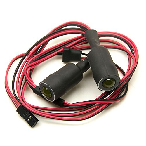 QUE T 13mm 2 LEDs Angel Eyes Demon Eyes LED Headlight Back Light Compatible with RC Dodge Demon 1/10 Scale Crawler Cars Red Yellow