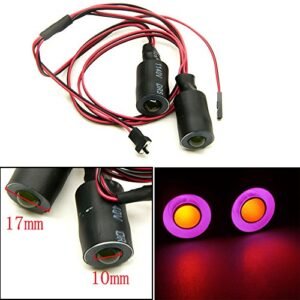 QUE T 17mm 2 LEDs Angel Eyes Demon Eyes LED Headlight Back Light Compatible with 1 10 RC Model Crawler Cars Purple Yellow RC 17mm Wheels