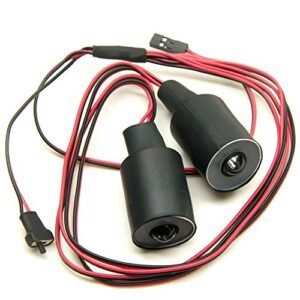 QUE T 22mm 2 LEDs Angel Eyes Demon Eyes LED Headlight Back Light Compatible with Shock Oil RC Crawler Cars Green White