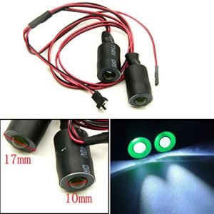 QUE T 17mm 2 LEDs Angel Eyes Demon Eyes LED Headlight Back Light for 1 10 RC Model Crawler Cars Green White 17MM rc 60b light