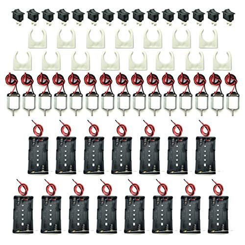 EUDAX 15set Rectangular DC Motor Kit for World Tech Toys Mega Rig Electric RC Semi Trailer Truck DIY Projects 1.5 3V 24000RPM