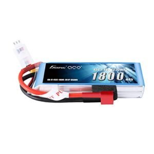 Gens ace LiPo Battery Pack 1800mAh 7.4V 45C 2S with Deans Plug for RC King Hauler Dump Truck and Other RC Models