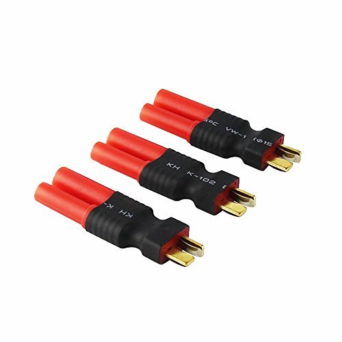 OliYin 3pcs Male T Plug to Female HXT 4 0 mm Wireless Connector Adapter for Brushless Lipo Battery