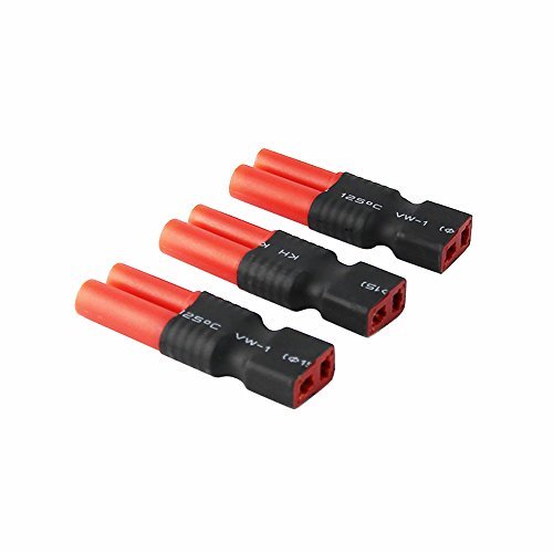 OliYin 3pcs Male HXT 4 0mm to Female T Plug Wireless Connector Adapter for FPV RC Lipo Battery Pack of 3