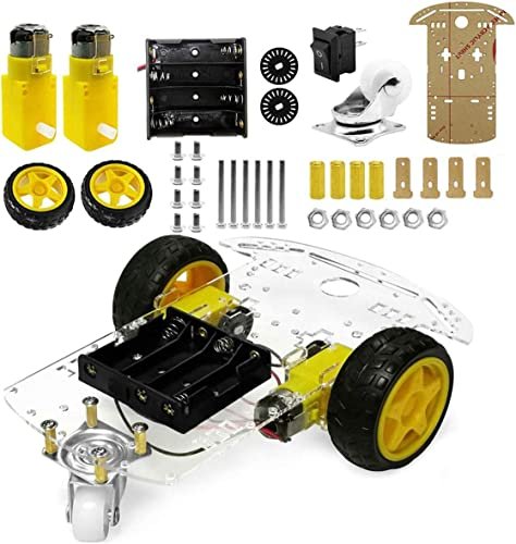YIKESHU 2WD Smart Robot Car Chassis Kit Build RC Car with Raspberry Pi Arduino Microbit DIY Toy for Adults Age 16+