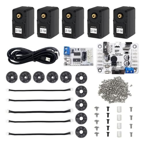 Reefs RC Triple 5 Servo 5 Packs LX 16A Serial Bus Servo with Controller Debug Board High Torque 17KG CM 6V 19 5KG CM 7 4V 240° Control Angle