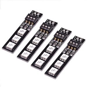 ShareGoo 4PCS 7 Colors 5V 5050 RGB LED Strip Night Light with DIP Switch for Plasti Dip RC Body QAV250 FPV 210 ZMR250 F450 F550 Quadcopter