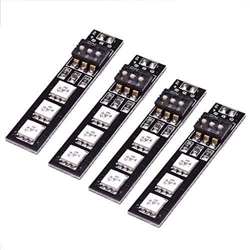 ShareGoo 4PCS 7 Colors 5V 5050 RGB LED Strip Night Light with DIP Switch for Plasti Dip RC Body QAV250 FPV 210 ZMR250 F450 F550 Quadcopter