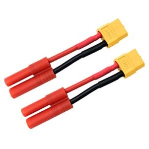 2PCS XT60 Female to HXT 4MM Bullet Connector Adapter for Exceed RC Jet Lipo Battery and RC Models