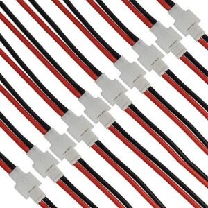 10 Pairs 2.0mm Spade 2P Cable Lead Plug Connector Male and Female for Charging a Lipo RC Battery Compatible with Syma X5C X5SW SNAPTAIN S5C