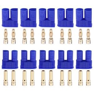 HobbyPark 5 Sets EC2 Connector 2mm Gold Bullet Banana Plugs for Vulcan RC Jet Battery and Motor DIY