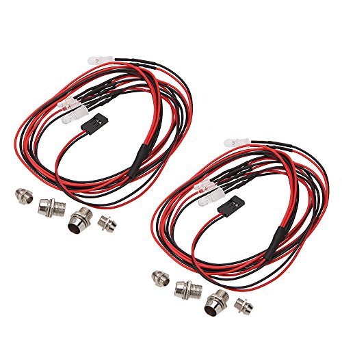 2PCS 4 LED Lights Set Headlight Taillight for Monster Pirate RC Truck HSP Kyosho HPI TRAXXAS 1/10 1/8 Scale