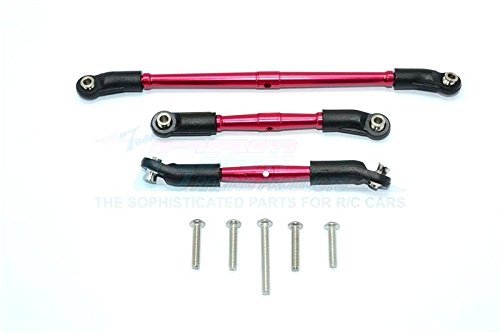 GPM Aluminum Front Adjustable Steering and Suspension Link 3Pcs Set for Traxxas TRX4 Defender RC Trail Truck Build