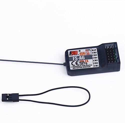 Flysky FS A6 2.4G 6CH Receiver for RC Plane Transmitter Controls Compatible with i4 i6 i10 GT2E GT2F GT2G