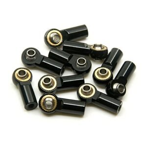 10Pcs M3 Aluminum Ball Head Holder Link Rod Ends Joint Linkage for RC F350 Dually SCX10 D90 Crawler Accessories Black