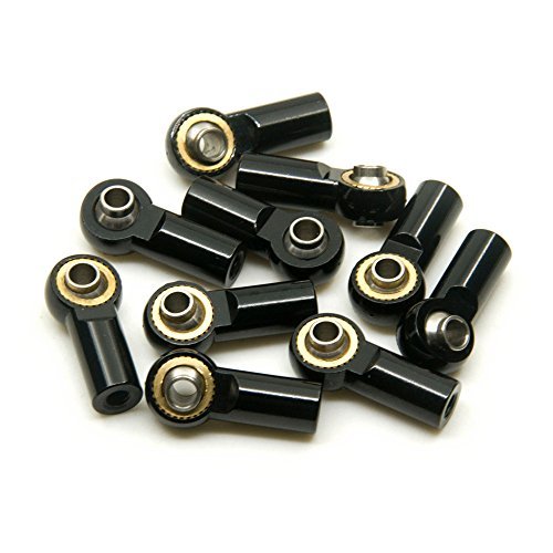10Pcs M3 Aluminum Ball Head Holder Link Rod Ends Joint Linkage for RC F350 Dually SCX10 D90 Crawler Accessories Black
