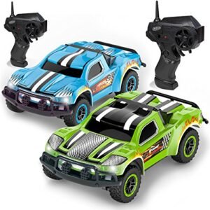2 Mini Racing Coupe Remote Control Cars with Rechargeable Batteries and Wall Chargers