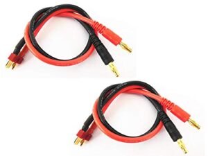 WST T Plug T Connector to 4mm Banana Plug Battery RC Balance Charge Cable Lead Adapter Connector (30CM / 12AWG) x 2 PCS
