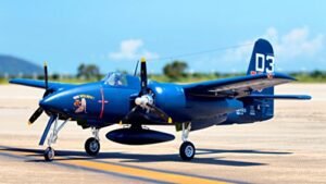 Fms F7F Tiger Cat 1700mm RC Airplane with Thunder Tiger RC Engines Blue 6CH Twin Engines Warbird 6S PNP