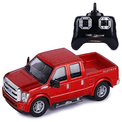 Liberty Imports RC Ford F650 Super Duty Toy Pickup Truck Officially Licensed Full Function Radio Remote Control Car Genuine 1 28 Scale Vehicle Red