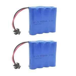 hapinic 2PCS 4.8V 700mAh RC Car Rechargeable Battery Ni Cd AA High Capacity Battery Pack for Hot Wheels Nissan Leaf Nismo RC