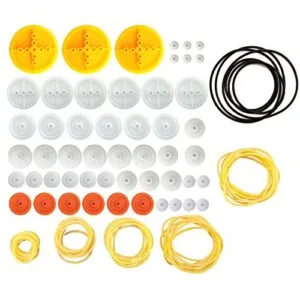 EUDAX 2mm Hole Plastic Belt Pulley Gears Set for DIY Airplane RC Car and Toy Models